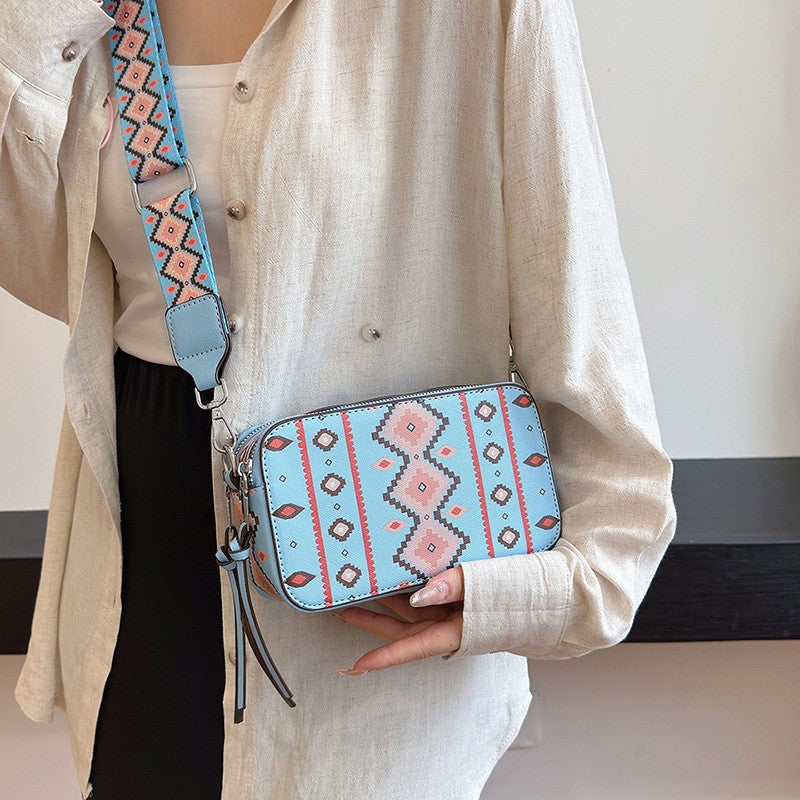 Aztec Print Camera Crossbody Bag