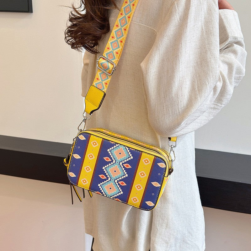 Aztec Print Camera Crossbody Bag
