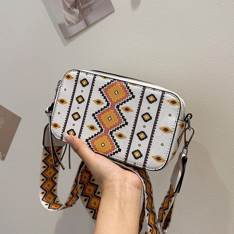 Aztec Print Camera Crossbody Bag