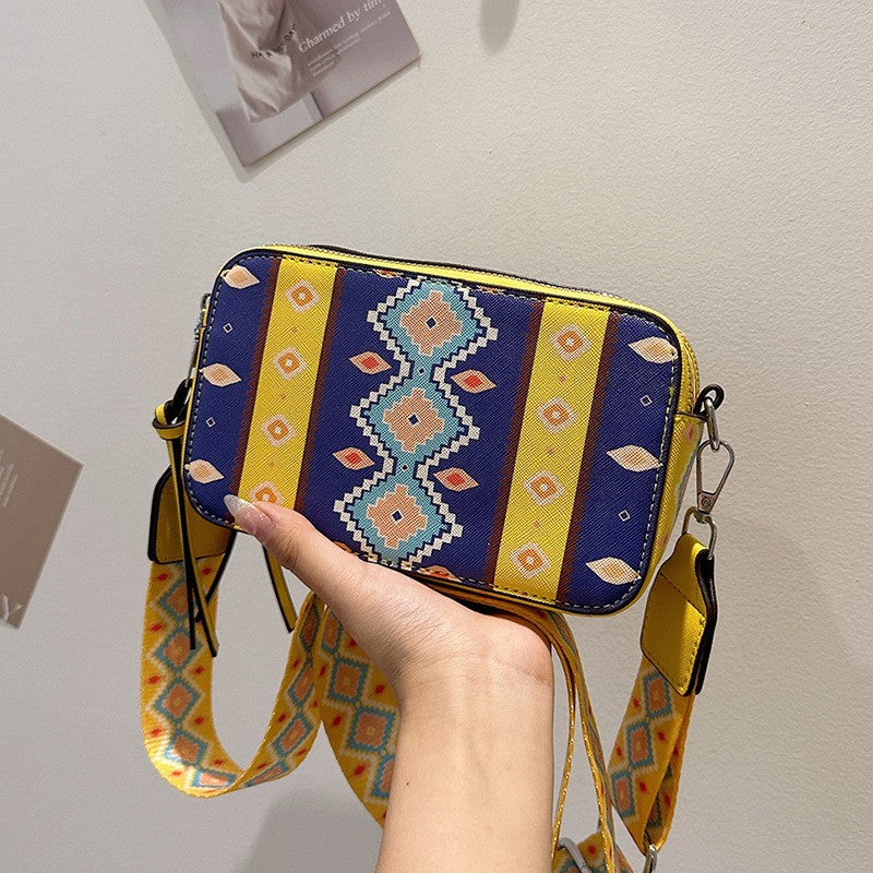 Aztec Print Camera Crossbody Bag