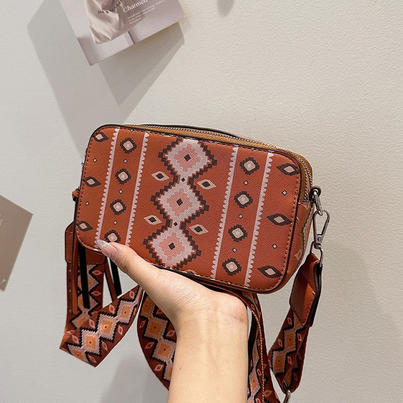 Aztec Print Camera Crossbody Bag
