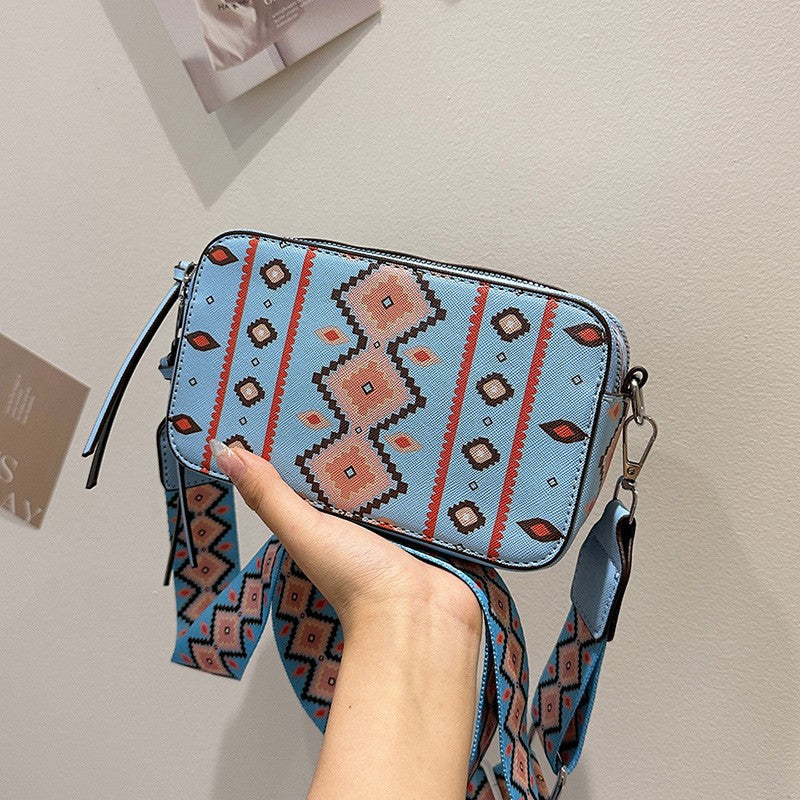 Aztec Print Camera Crossbody Bag