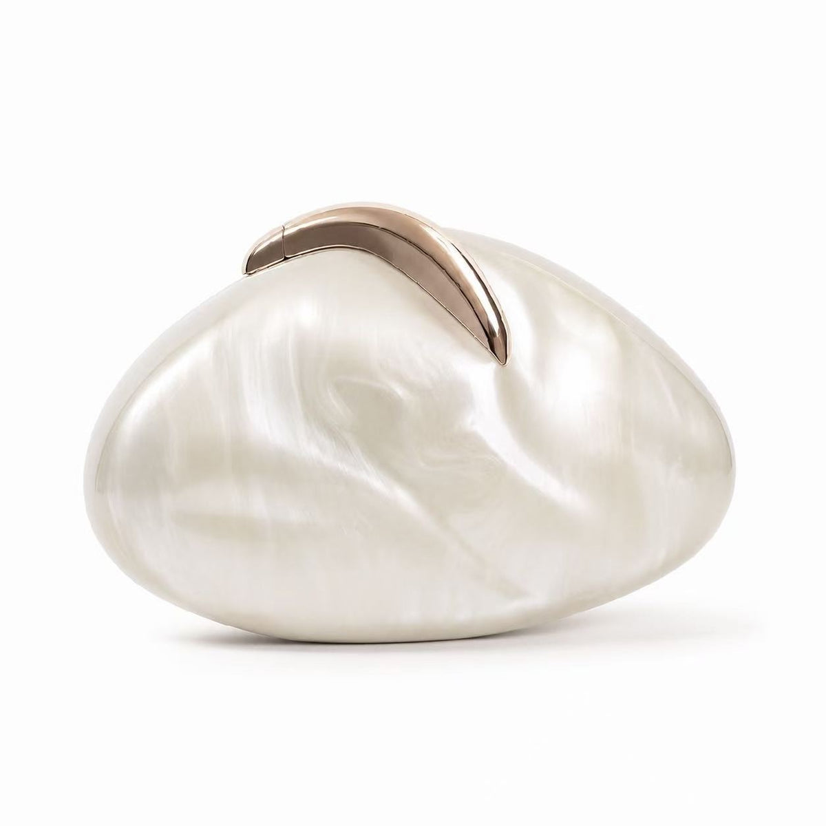 Sculpted Stone Acrylic Evening Clutch Bag