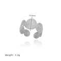 Woven Spiral Medallion Open Band Ring - Silvery