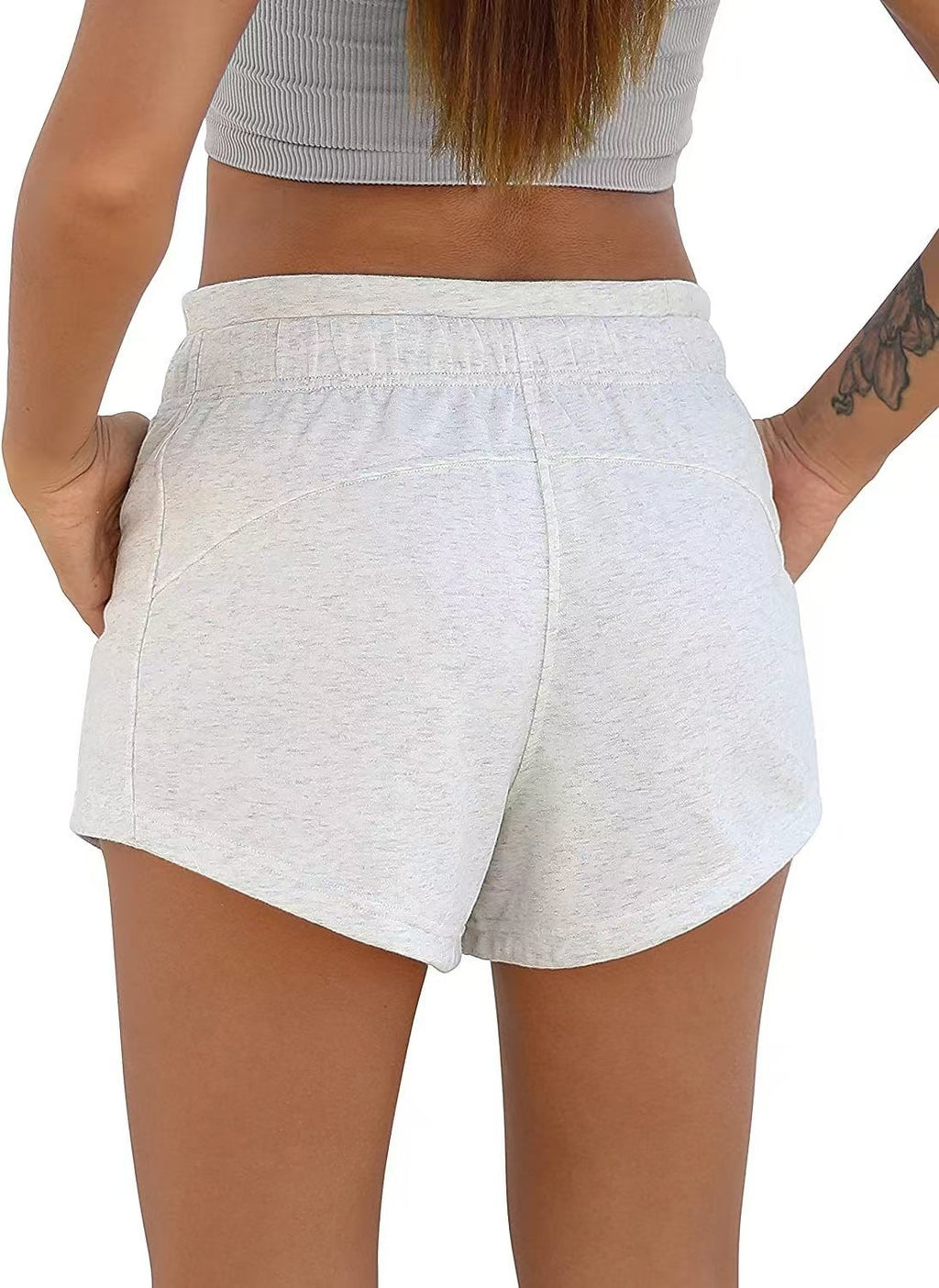 High Waist Drawstring Running Shorts With Pockets - view 1