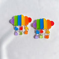 Rainbow Cloud Acrylic Dangle Earrings - Rainbow