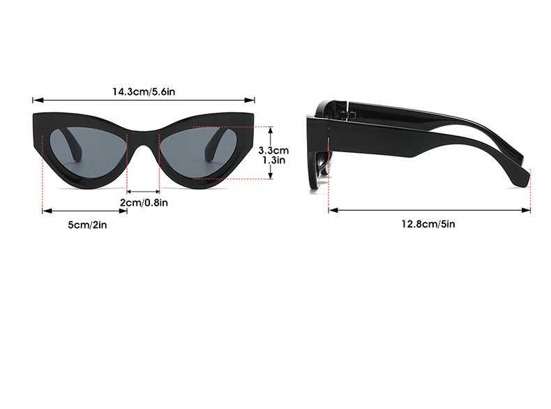 Retro Cat Eye Sunglasses With Two Tone Frames