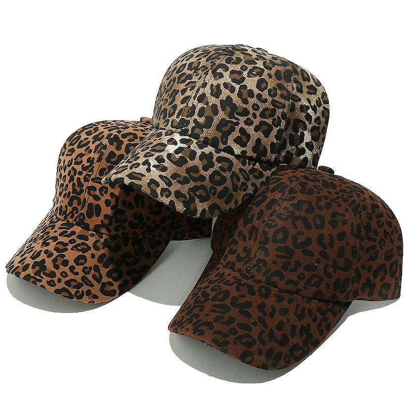 Leopard Print Ponytail Baseball Cap - Coffee