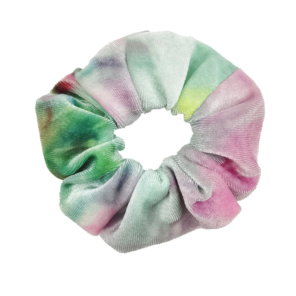 Rainbow Tie Dye Velvet Scrunchie - NO06