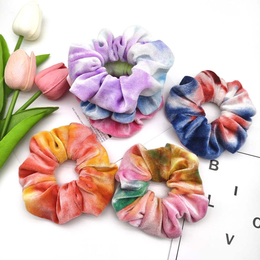 Rainbow Tie Dye Velvet Scrunchie - view 2