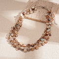 Layered Irregular Shell Bead Necklace - Off-White