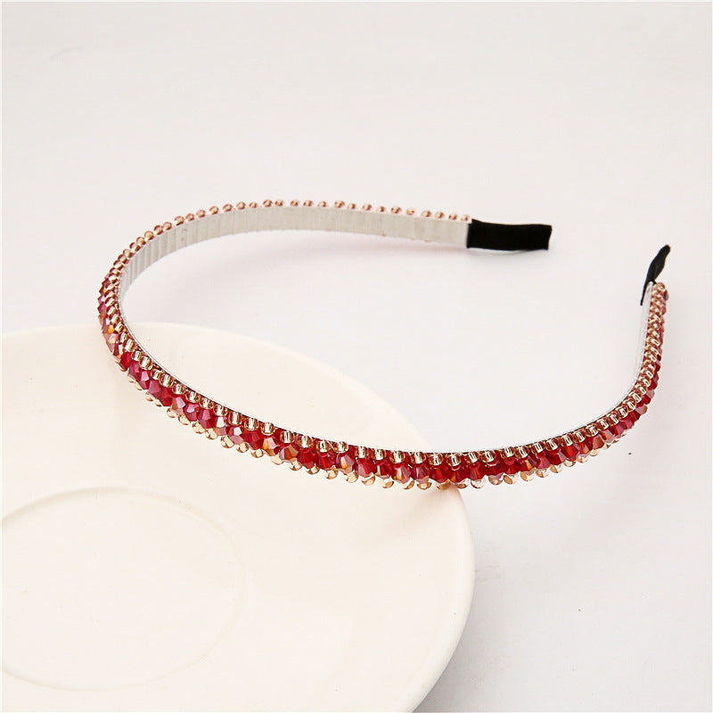 Thin Rhinestone Embellished Headband - Color_02