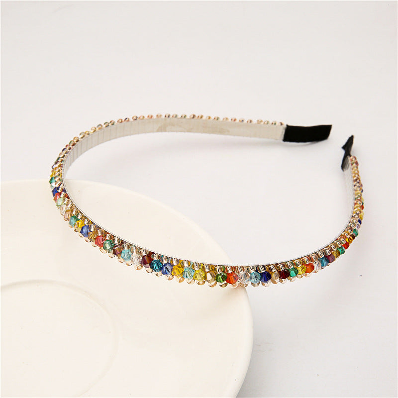 Thin Rhinestone Embellished Headband - Color_11