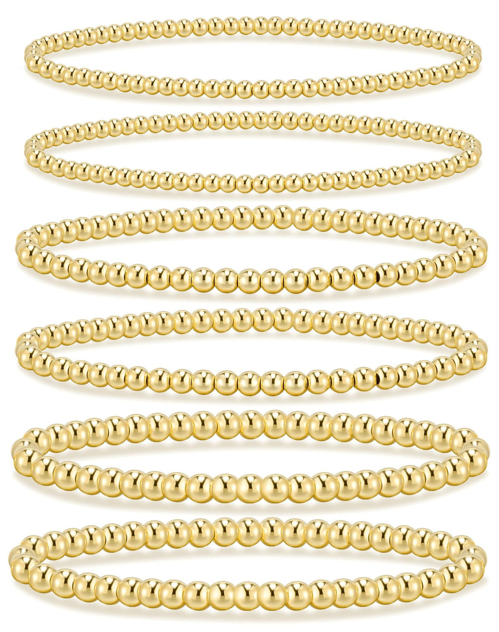 Round Bead Stretch Bracelet Stack - SET04