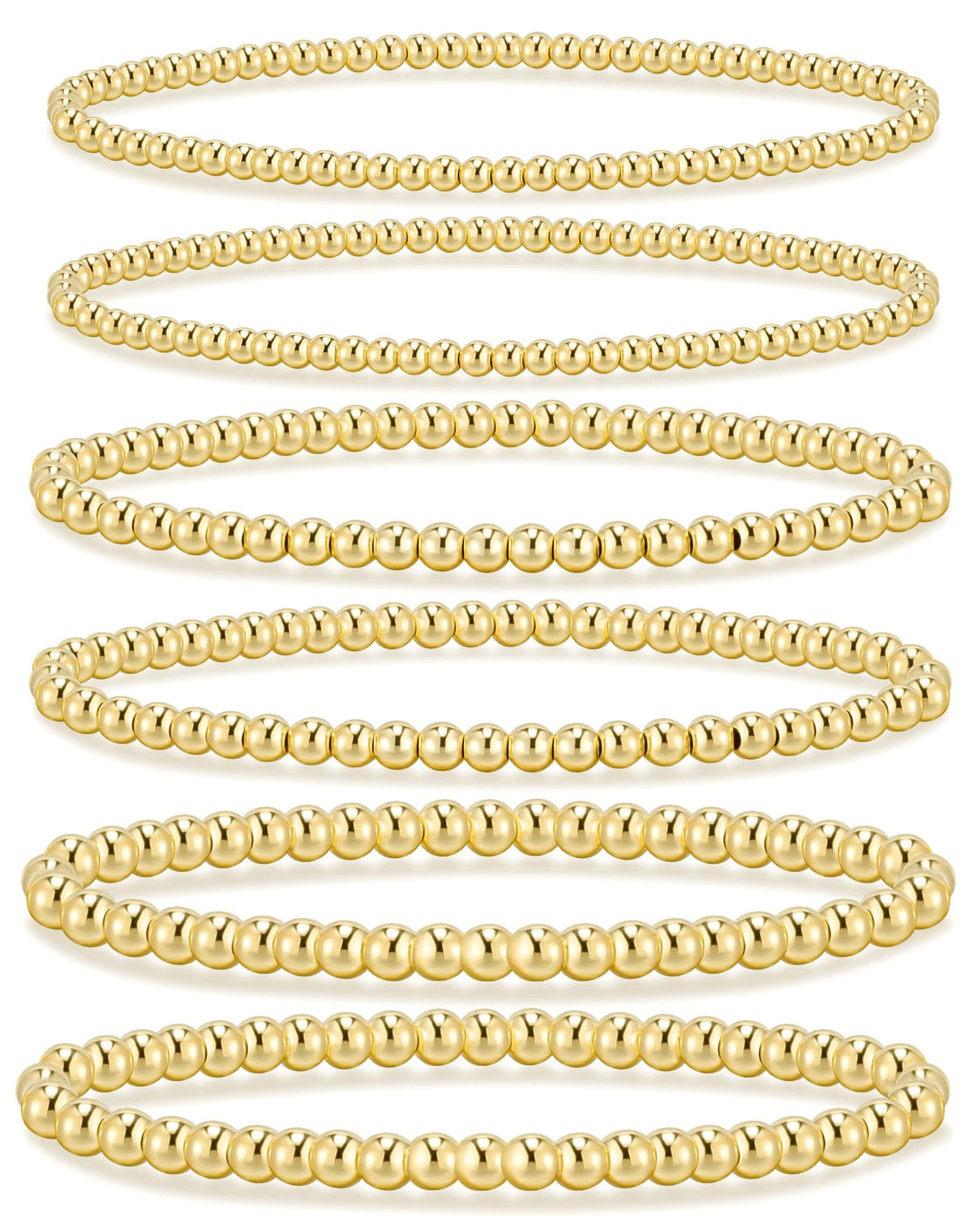Round Bead Stretch Bracelet Stack - SET04