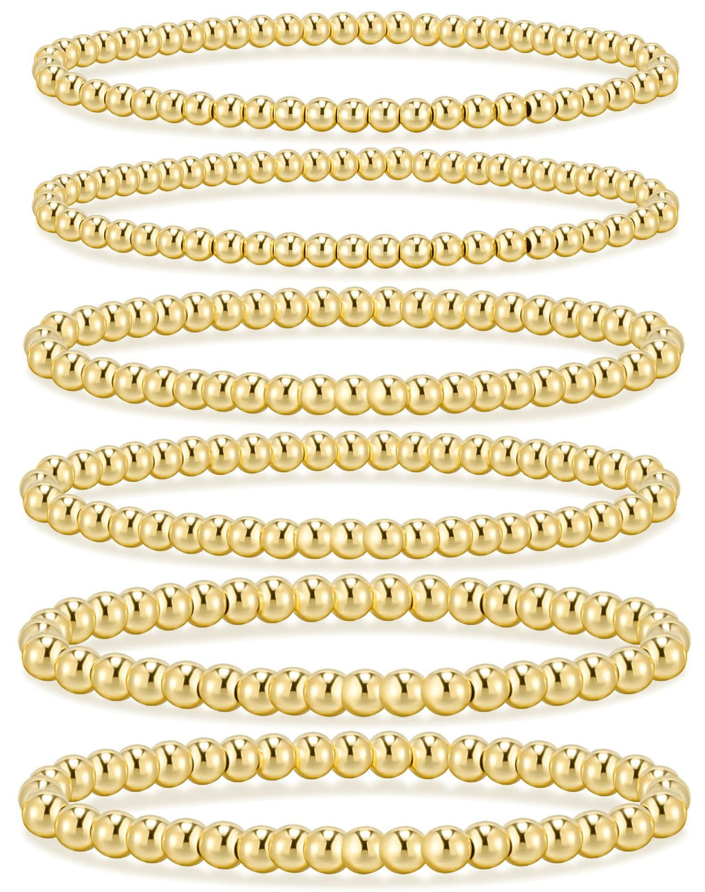 Round Bead Stretch Bracelet Stack - SET06