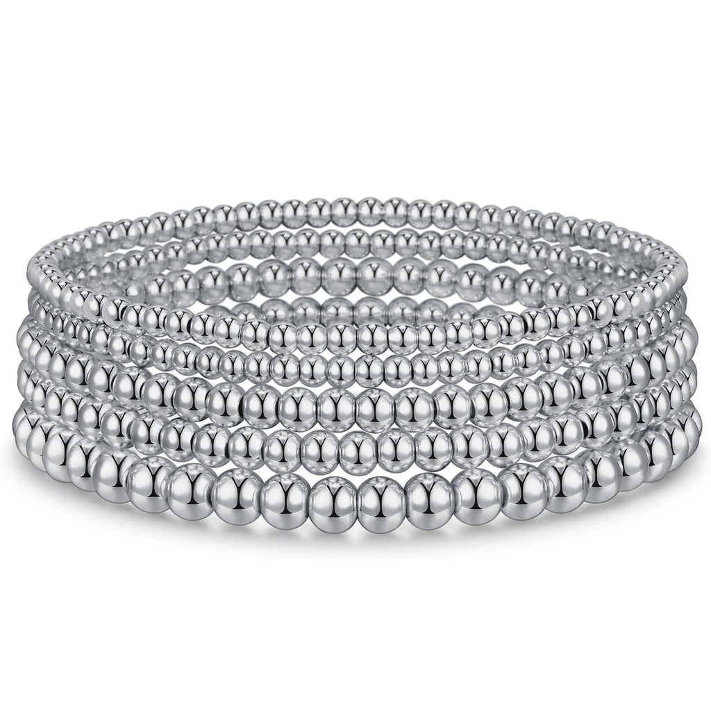 Round Bead Stretch Bracelet Stack - SET11