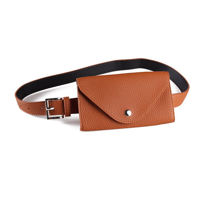 Pebbled Faux Leather Envelope Belt Bag
