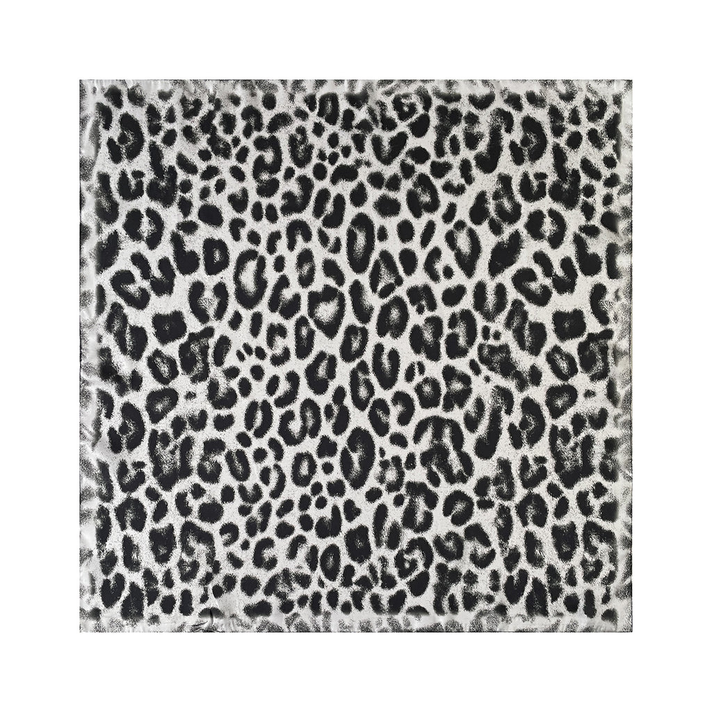 Leopard Spot Square Bandana Neck Scarf - Black