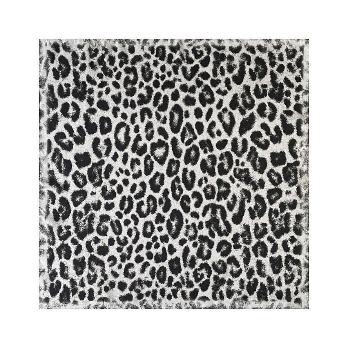 Leopard Spot Square Bandana Neck Scarf - Black