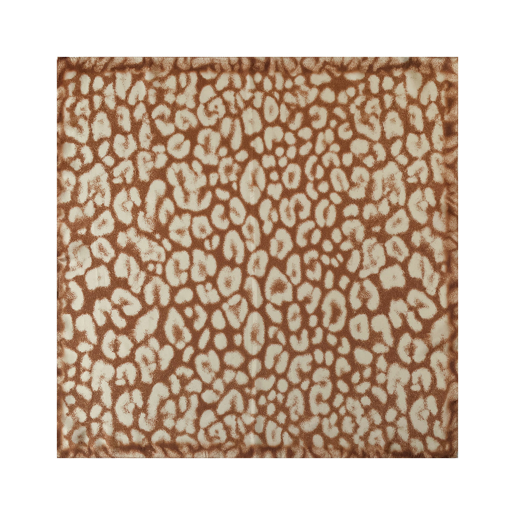 Leopard Spot Square Bandana Neck Scarf - Brown