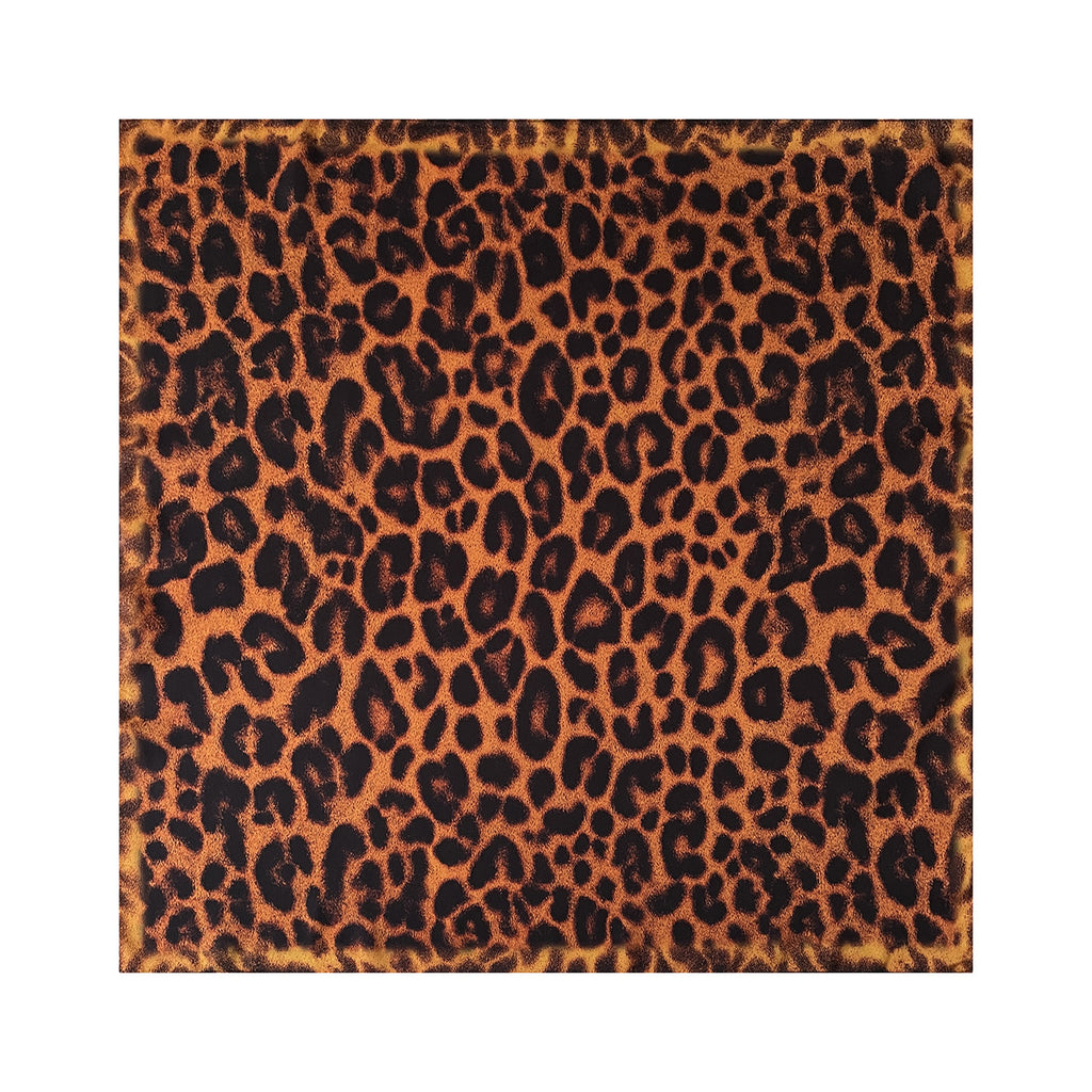 Leopard Spot Square Bandana Neck Scarf - Orange