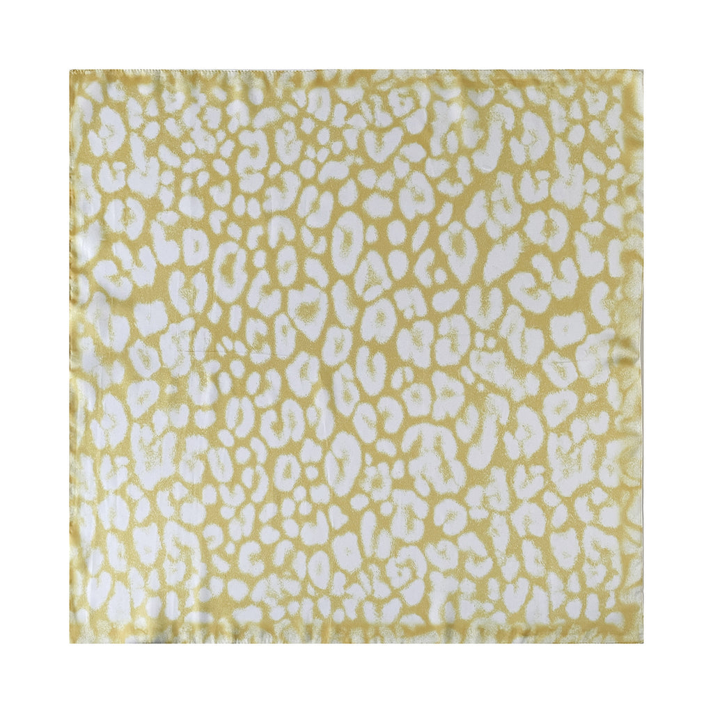 Leopard Spot Square Bandana Neck Scarf - Yellow