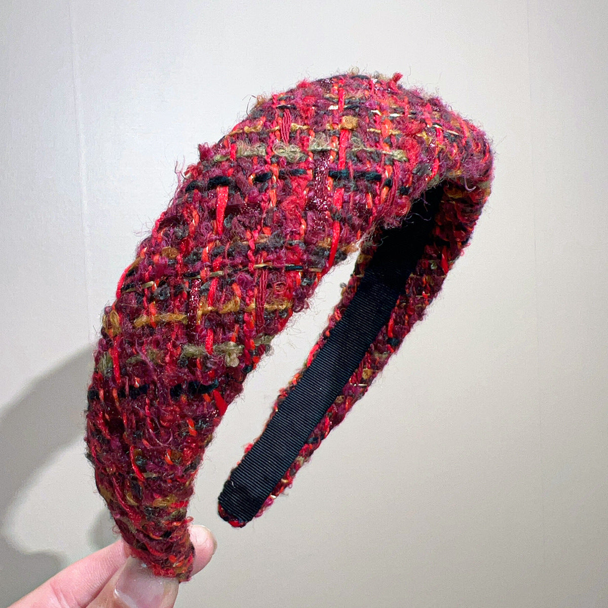 Beaded Tweed Wide Coverage Headband - NO01