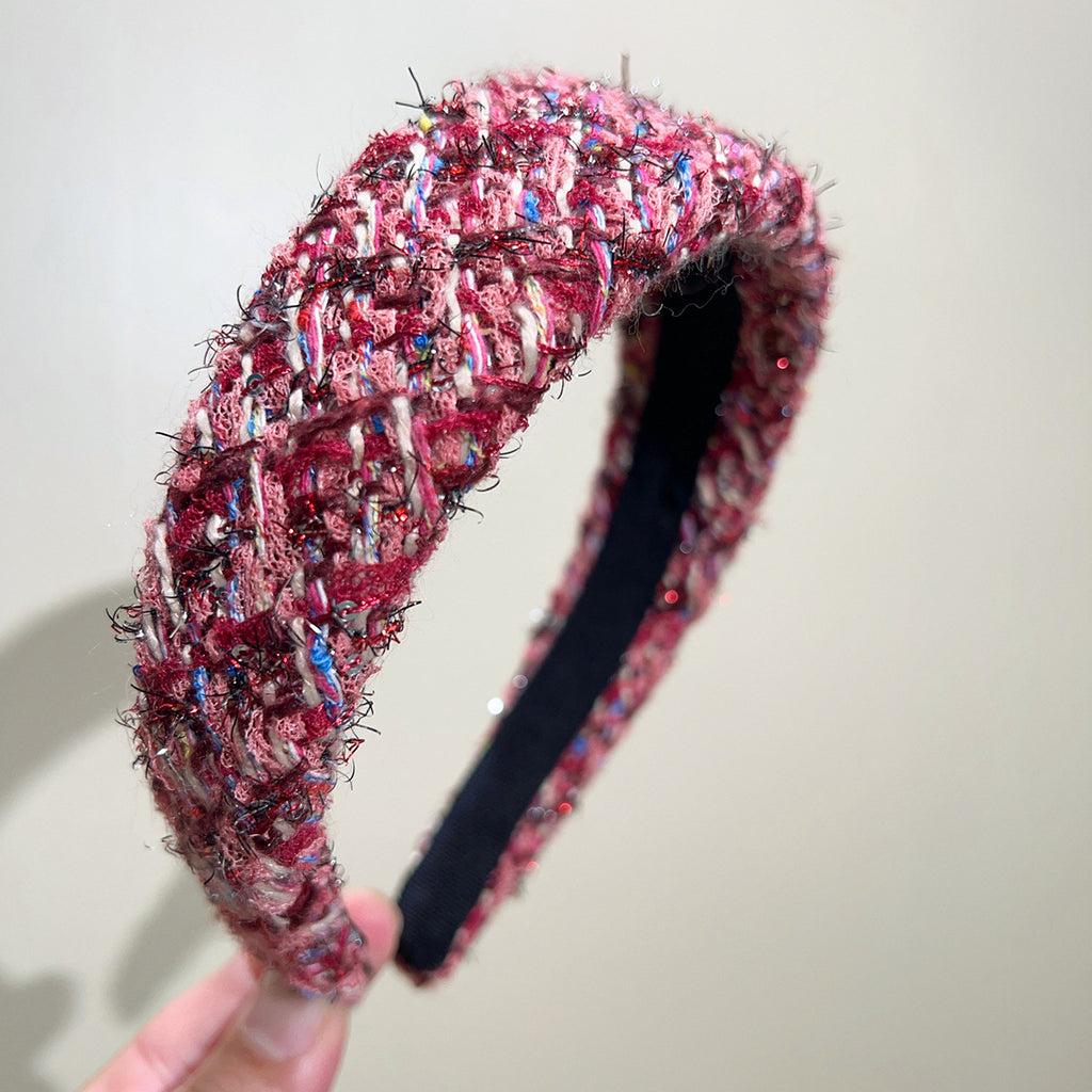 Beaded Tweed Wide Coverage Headband - NO02