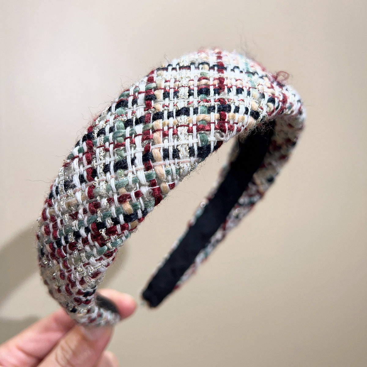 Beaded Tweed Wide Coverage Headband - NO06