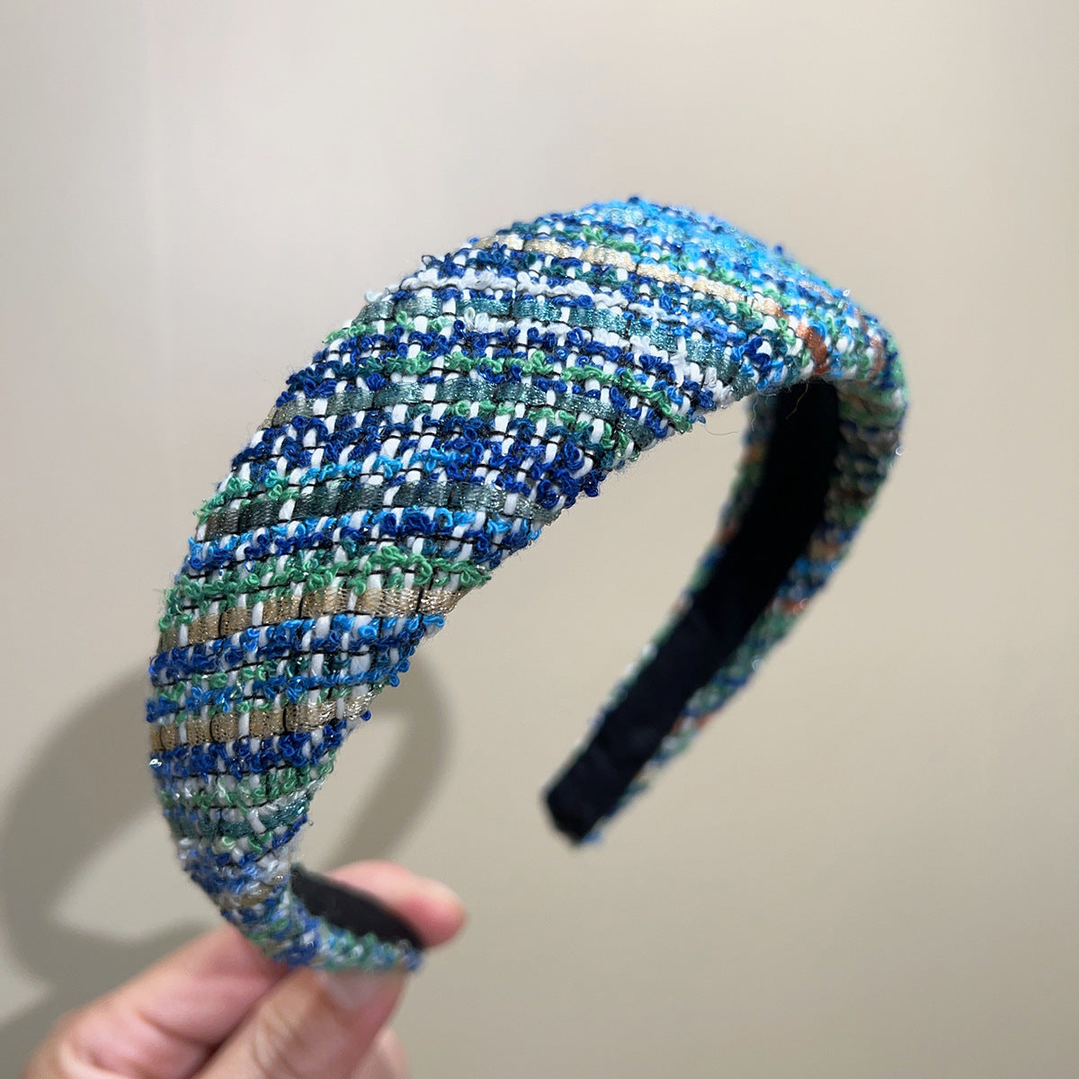 Beaded Tweed Wide Coverage Headband - NO07