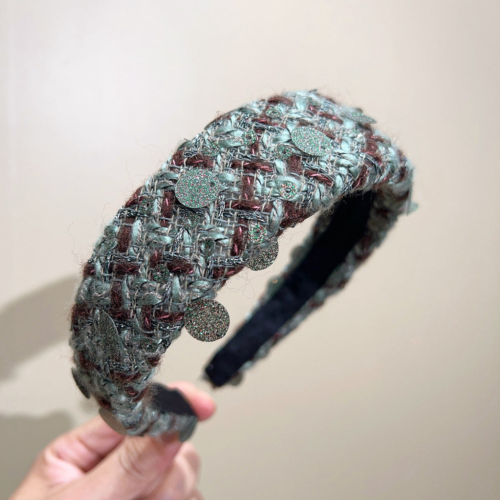 Beaded Tweed Wide Coverage Headband - NO10