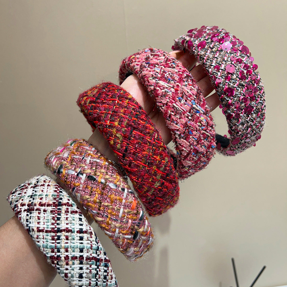 Beaded Tweed Wide Coverage Headband - view 3