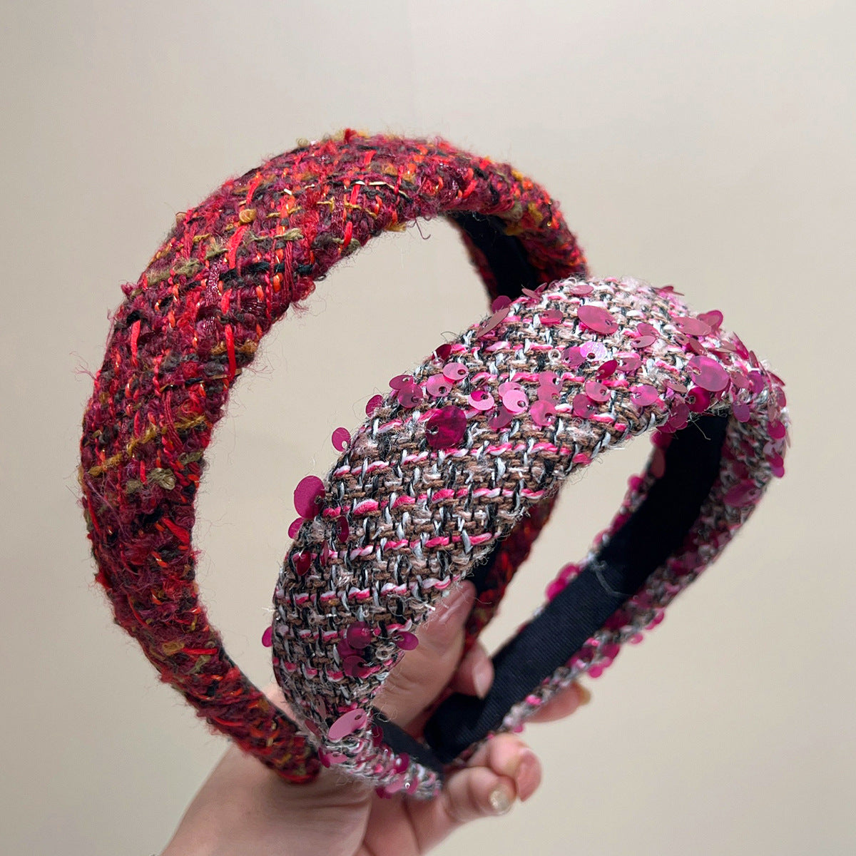 Beaded Tweed Wide Coverage Headband - view 5