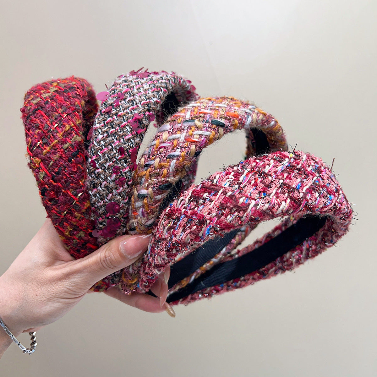 Beaded Tweed Wide Coverage Headband - view 6