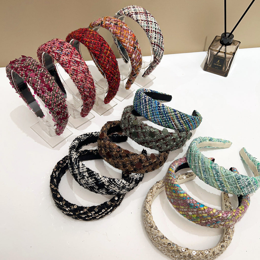 Beaded Tweed Wide Coverage Headband - view 7