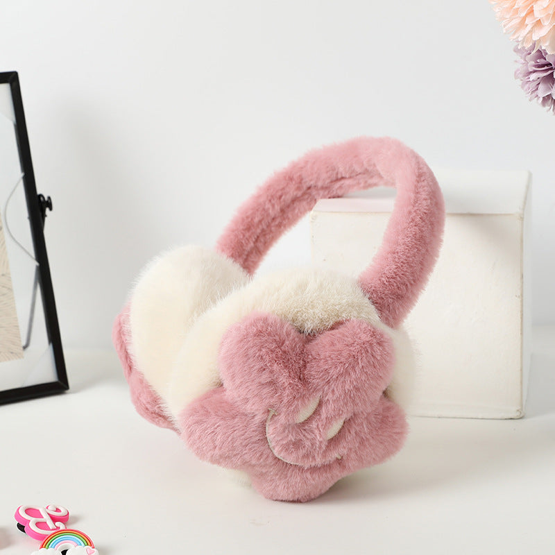 Smiley Star Two Tone Plush Earmuffs - C1