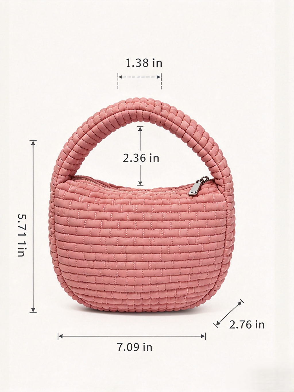 Puffy Quilted Round Mini Top Handle Bag - view 1