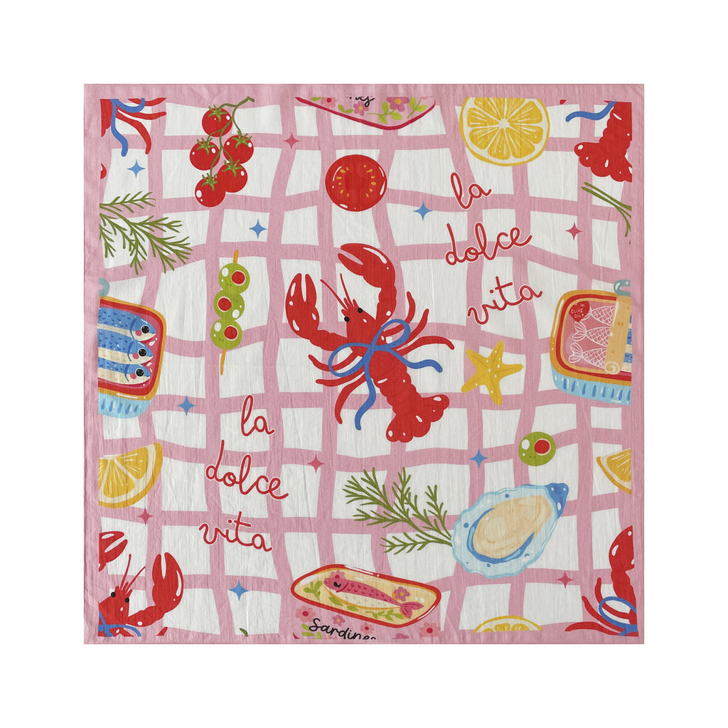 Lobster And Floral Print Summer Bandana - NO-2