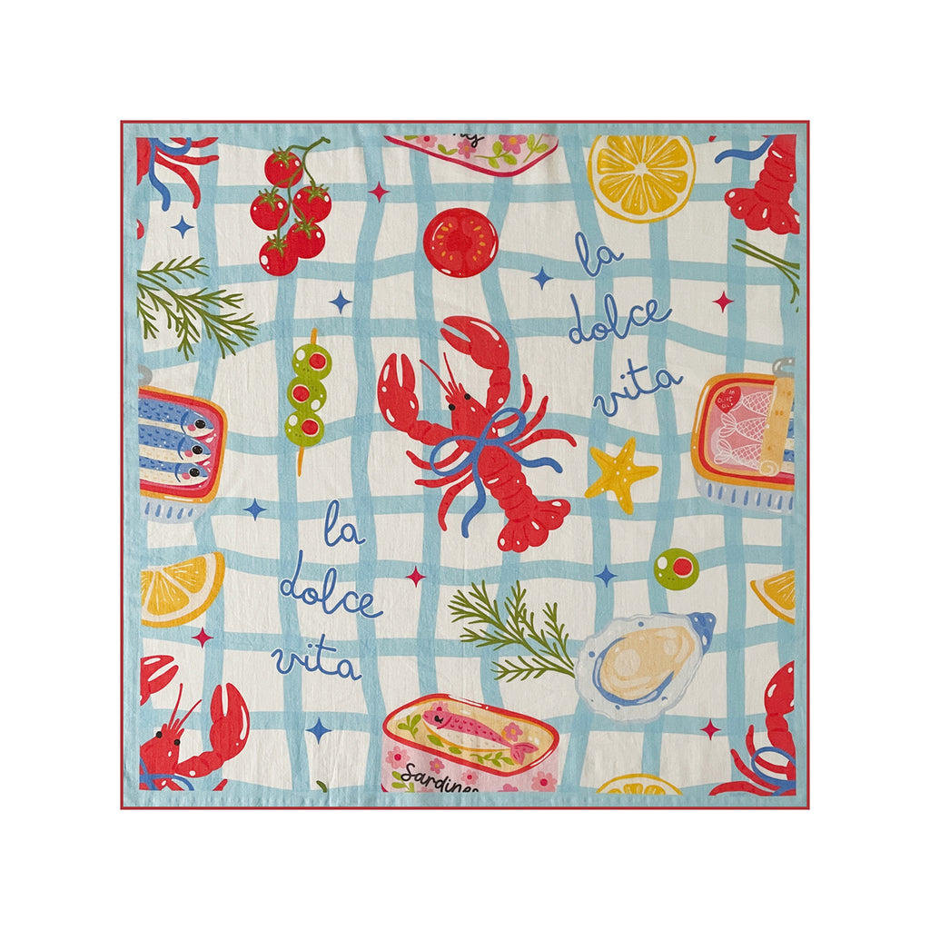 Lobster And Floral Print Summer Bandana - NO-3