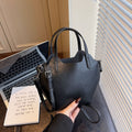 Mini Bucket Bag with Double Top Handles - Black