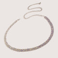 Pave Crystal Mesh Waist Chain Belt - Colored