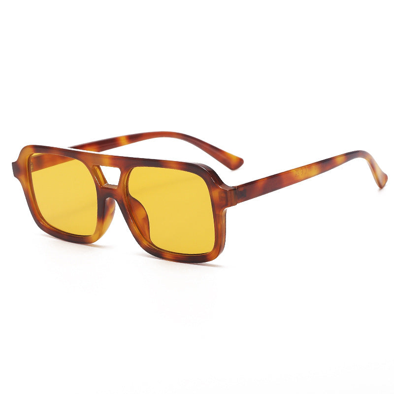 Retro Square Double Bridge Sunglasses - NO02