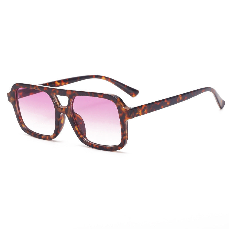 Retro Square Double Bridge Sunglasses - NO05