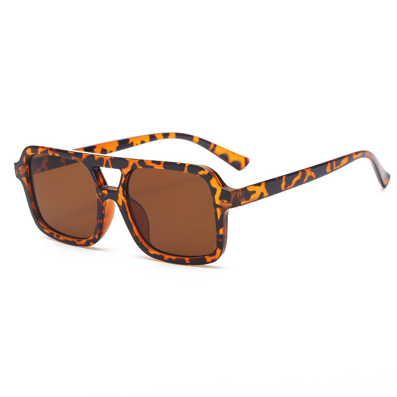 Retro Square Double Bridge Sunglasses - NO07