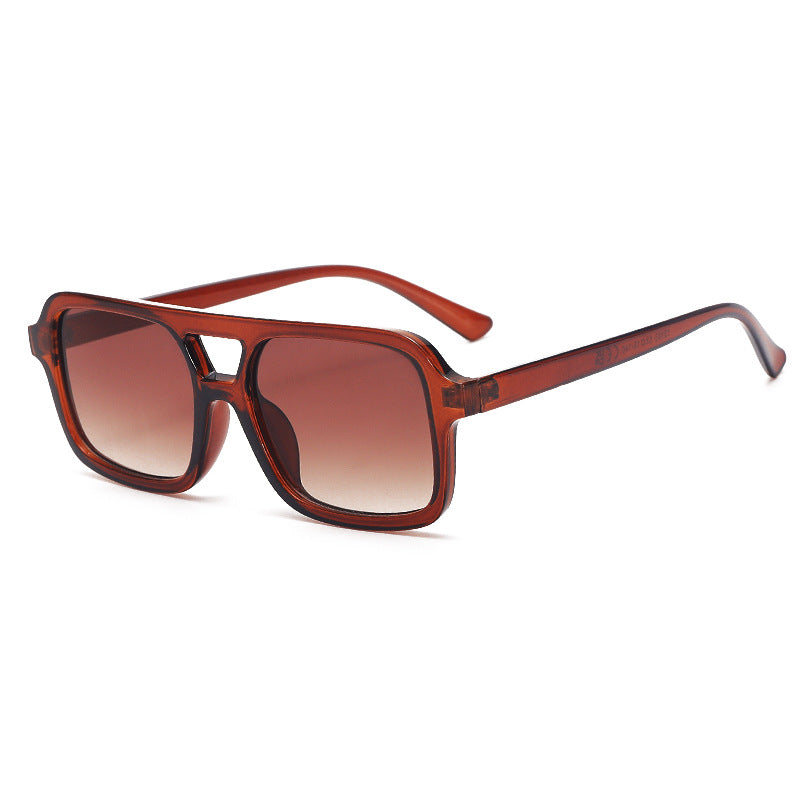 Retro Square Double Bridge Sunglasses - NO08