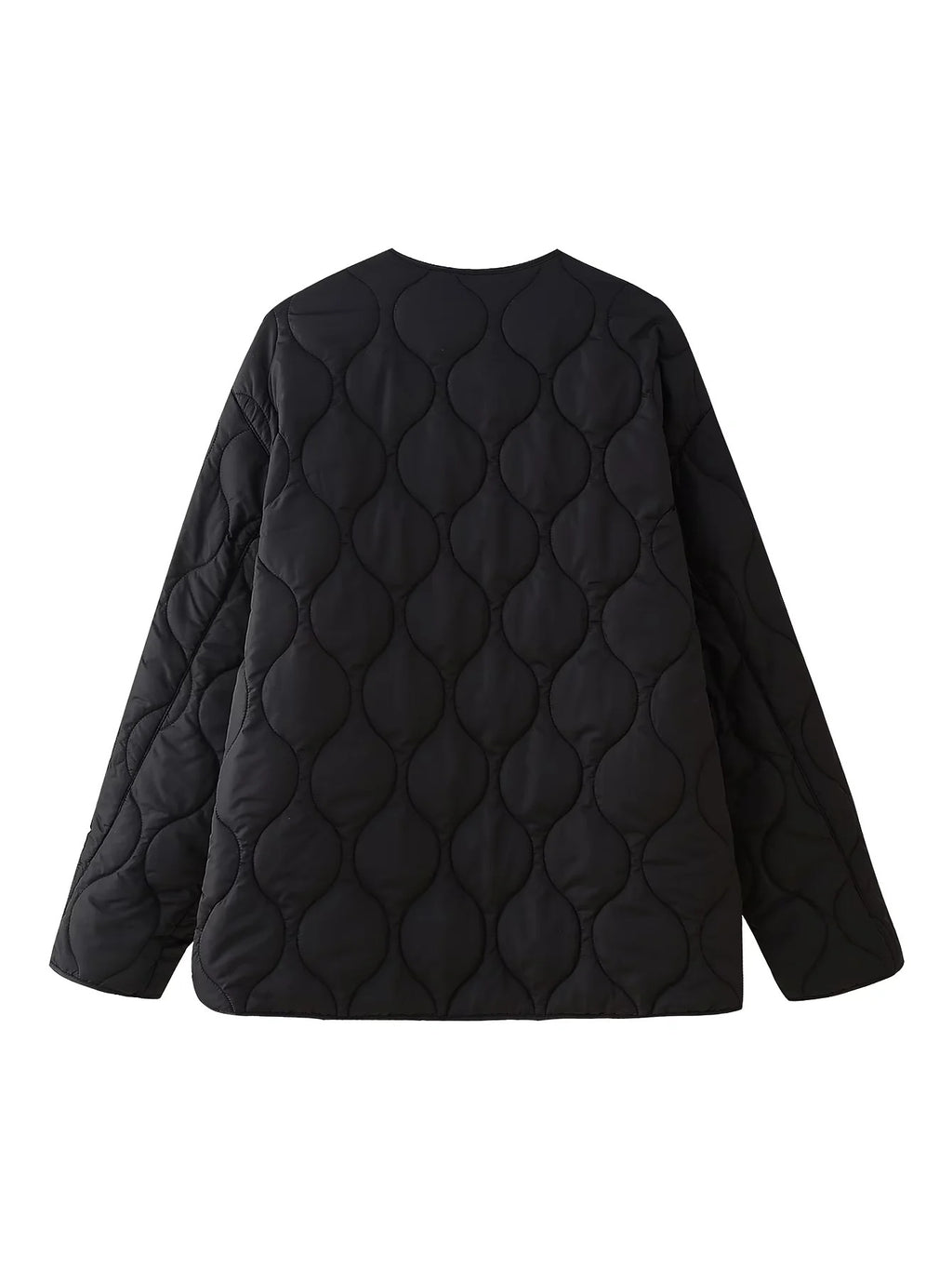 Onion Quilted Bow Tie Front Jacket - Black - 1