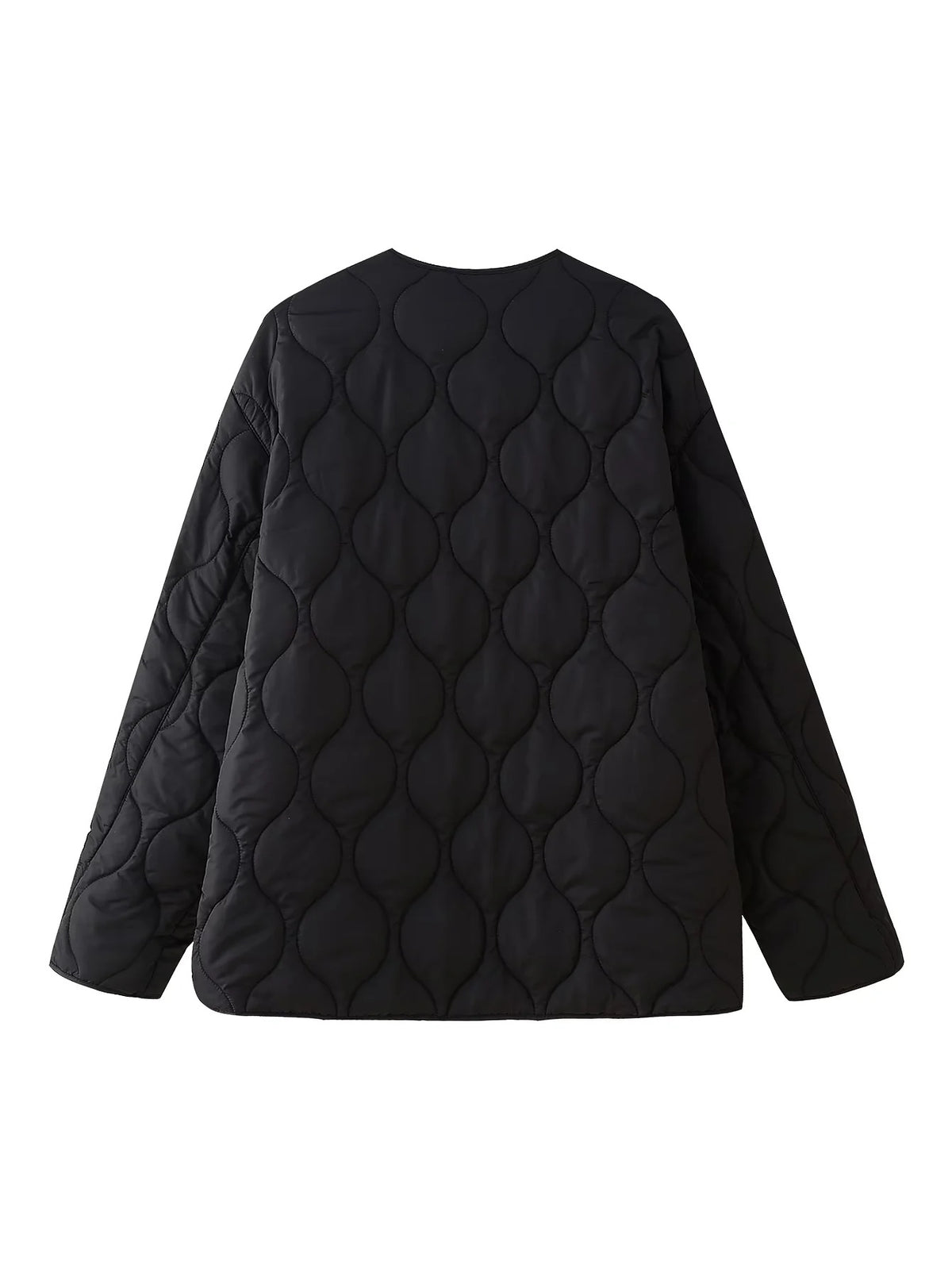 Onion Quilted Bow Tie Front Jacket - Black - 1