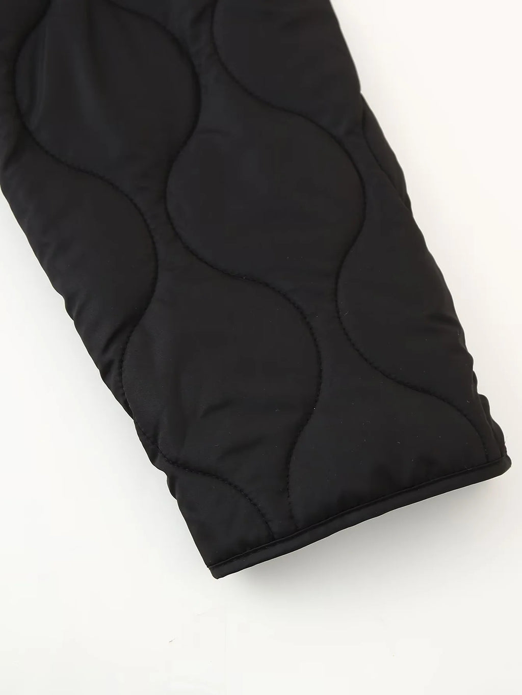 Onion Quilted Bow Tie Front Jacket - Black - 7