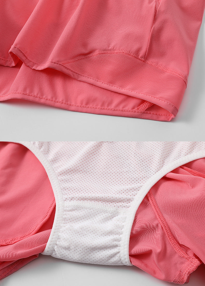 Lightweight Mesh Trim Running Shorts With Liner - Coral - 3